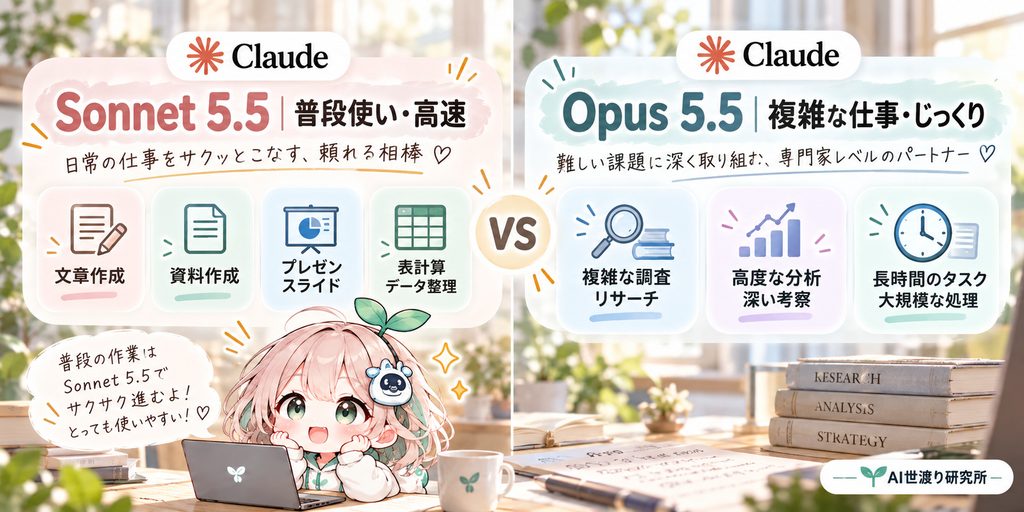Claude Sonnet 5.5とOpus 5.5の違いを初心者向けに比較した図